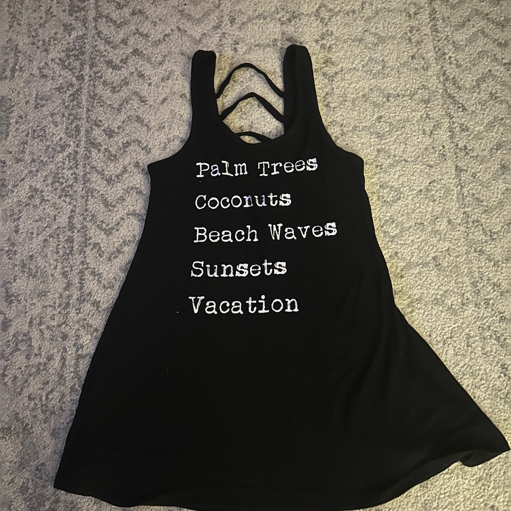 Beach coverup  Tank Dress "Palm Trees Coconuts Beach Waves"
